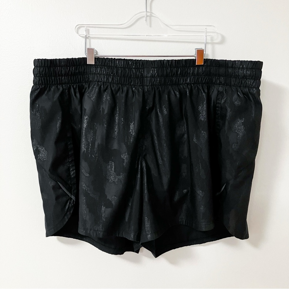 Athleta | Black Racer Run Camo Shorts XL Athletic Gym Running Sporty Workout